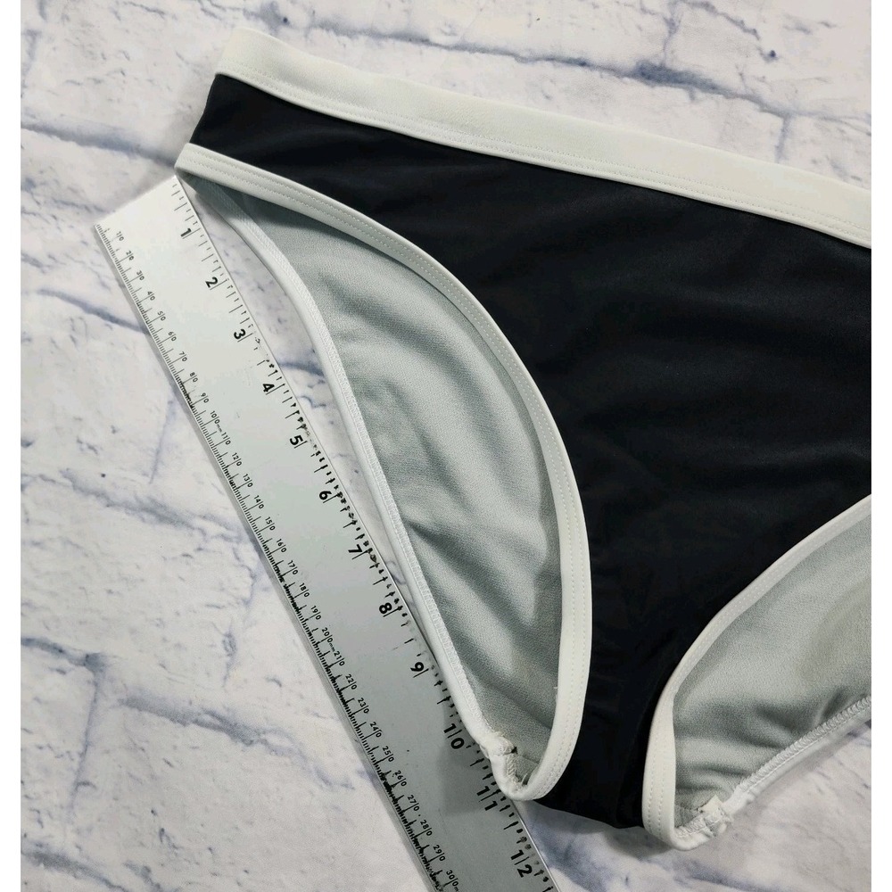 Speedo WOMENS SIZE L Swimsuit Bottom Bikini Creora Highclo Hipster Black White - Picture 2 of 11
